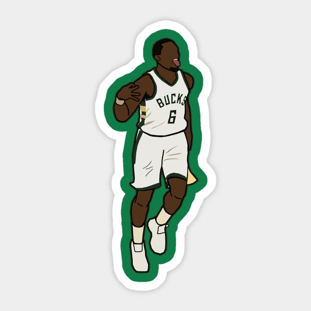 Eric Bledsoe 3 Point Celebration - NBA Milwaukee Bucks Sticker by xavierjfong